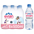 Evian Natural Bottled Mineral Still Water Multipack 6x500ml