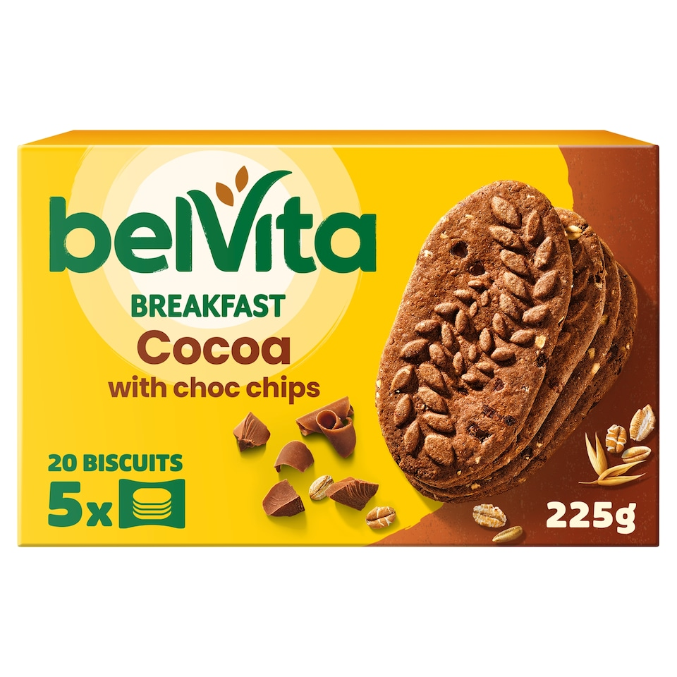Belvita Breakfast Milk & Cereal Biscuit Snack Bars Pack 5 x 45g