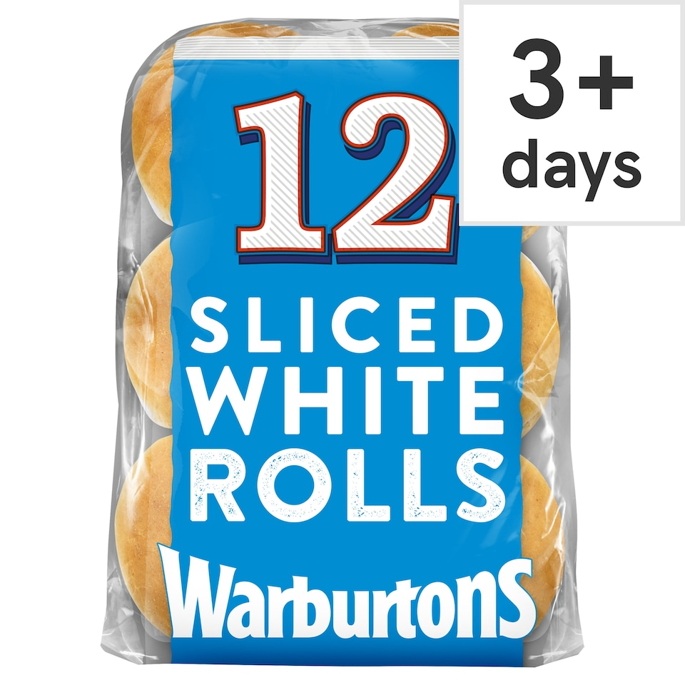 Warburtons Soft White Sandwich Rolls 12 Pack