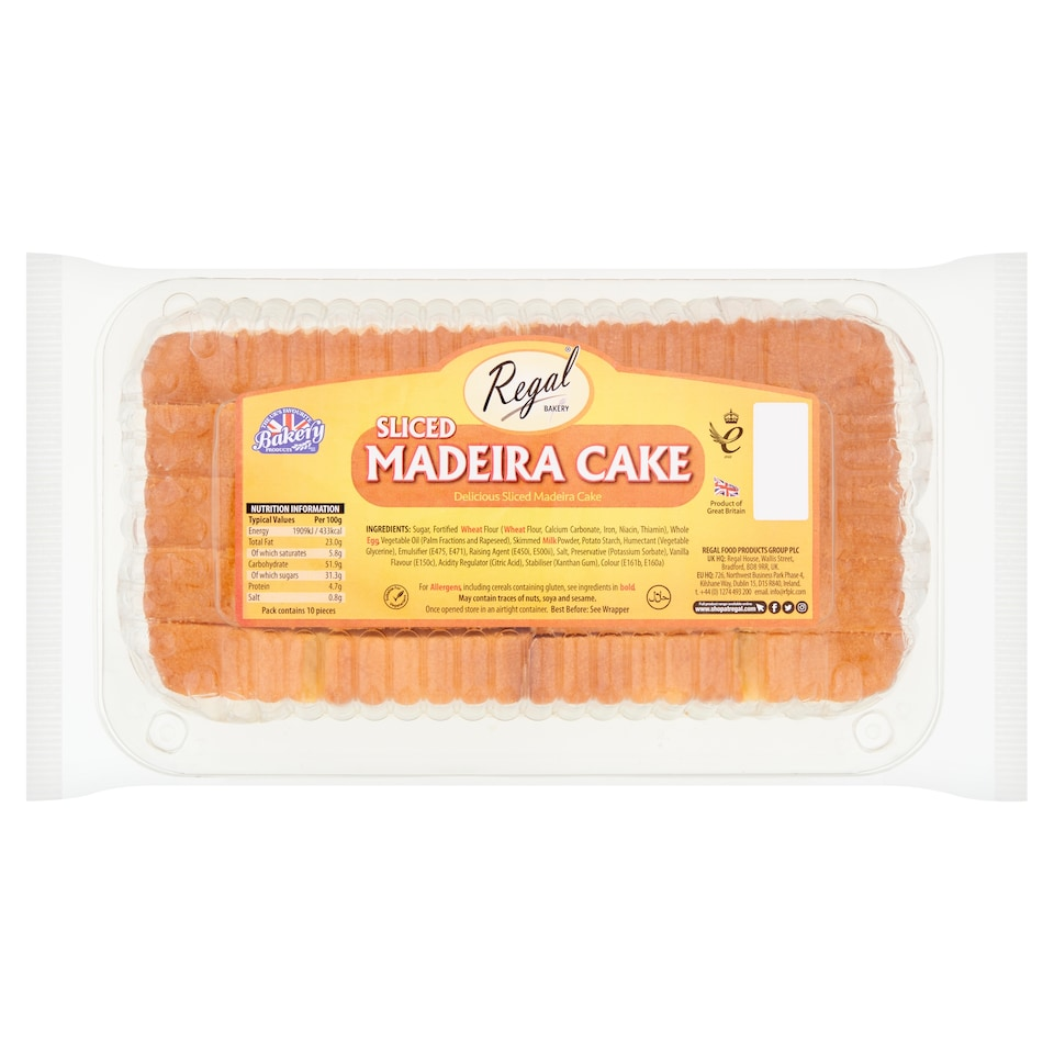 Regal Sliced Madeira Cake 10 Pieces
