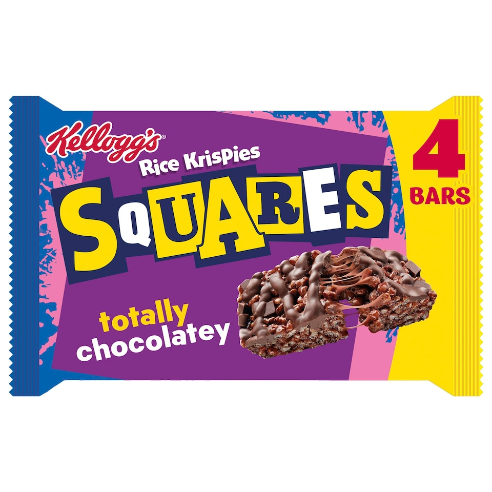Kellogg's Rice Krispies Squares Chocolatey Cereal Bars Multipack, 4x36g