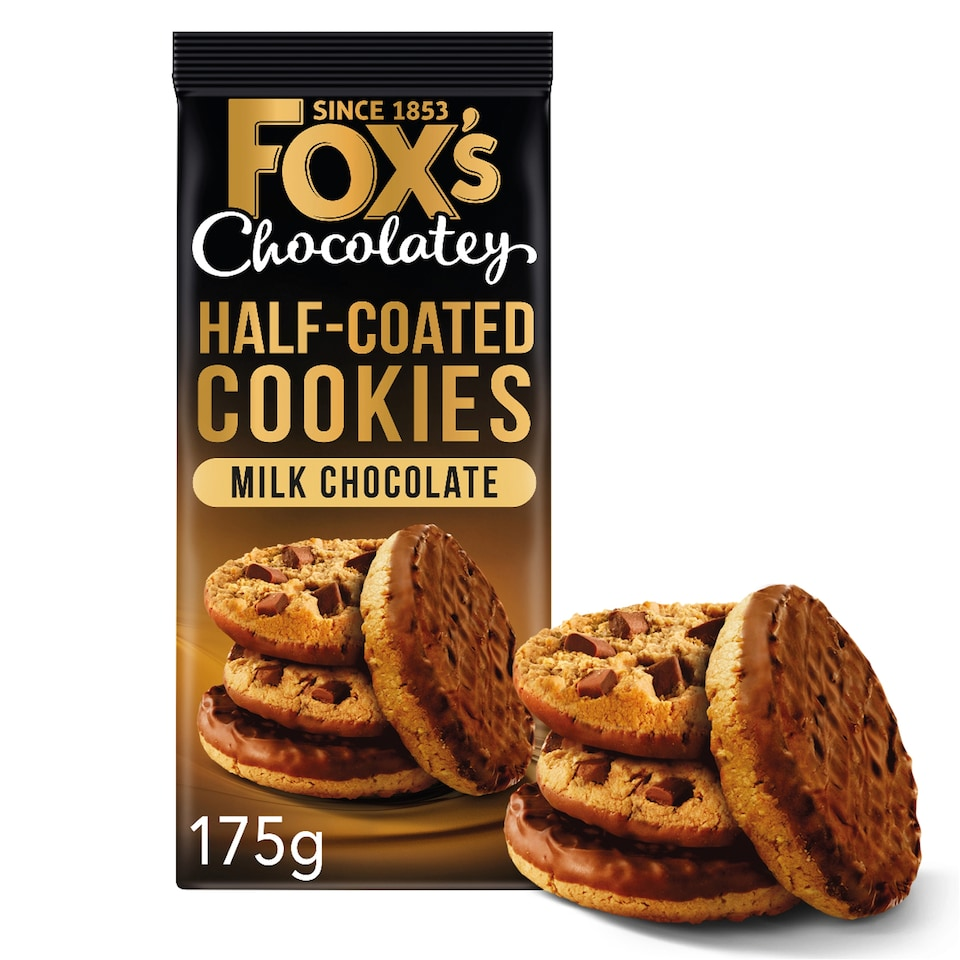 Fox's Half Coated Milk Chocolate Cookies 175G