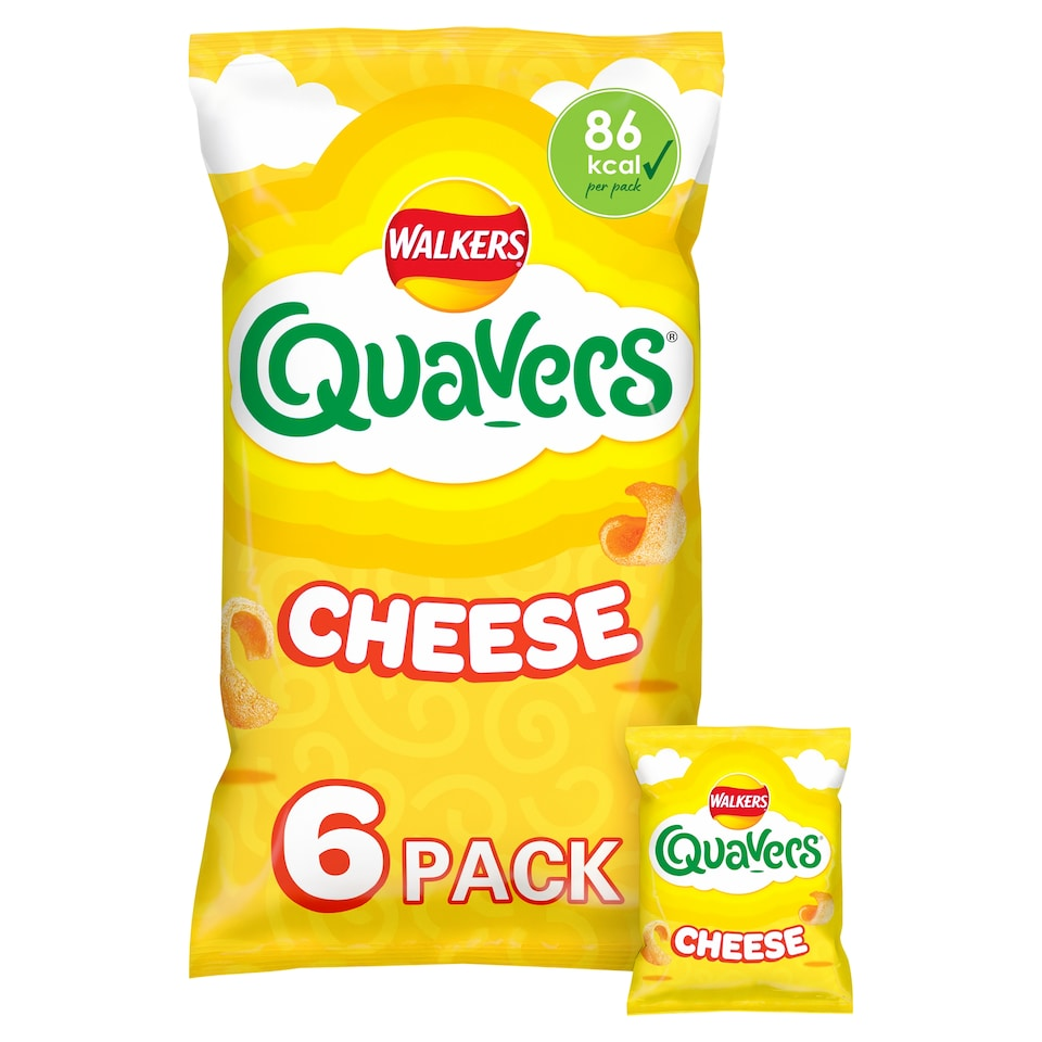 Walkers Quavers Cheese Multipack Crisps 6x16g