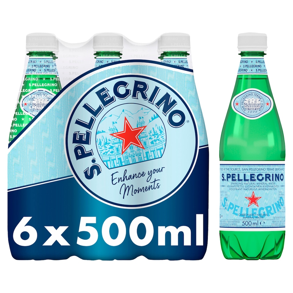 San Pellegrino Sparkling Natural Mineral Water 6x500ml